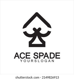 Ace of Spades icon logo design. Flat related icon for web and mobile applications. It can be used as - logo, pictogram, icon, infographic element. Illustration.