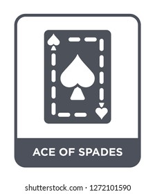 ace of spades icon vector on white background, ace of spades trendy filled icons from Entertainment and arcade collection, ace of spades simple element illustration