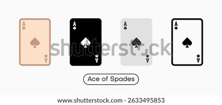 Ace of Spades Icons: vector illustration of ace of spades icons with white background