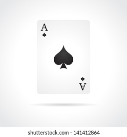 Ace of Spades isolated on white background