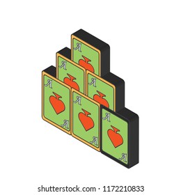 Ace of spades isometric left top view 3D icon