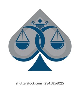 Ace of spades lawyer logo, The design is suitable for law enforcement officers, lawyers.  Very easy to understand with its unique shape, very professional and luxurious.