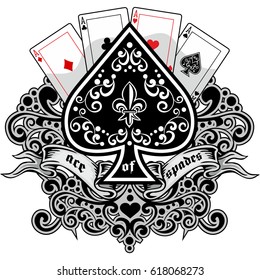 Ace Spades Gothic Vintage Stock Vector (Royalty Free) 509087083 ...