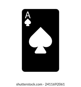 Ace of spades line icon. Cards, game, excitement, bluff, money, joker, ace, casino, loss, winning, luck, dealer. Vector icon for business and advertising