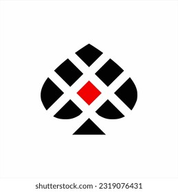 Ace of spades logo design with diamond. Can be used for poker club logo.