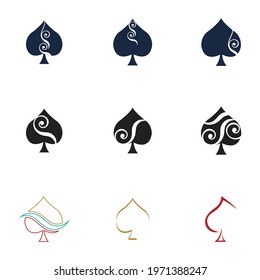 Ace of spades logo template set 