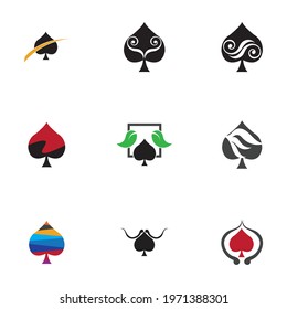 Ace of spades logo template set 