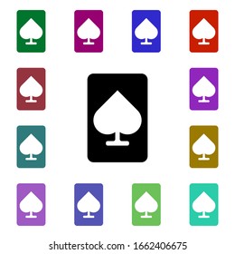 Ace of spades multi color style icon. Simple glyph, flat vector of web icons for ui and ux, website or mobile application