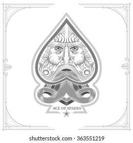 Ace of spades with Neptune face inside