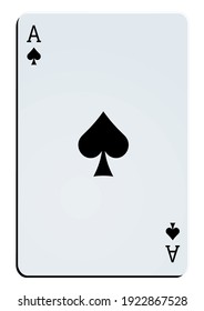 Ace of spades on white background