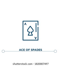 ace of spades outline vector icon. simple element illustration. ace of spades outline icon from editable arcade concept. can be used for web and mobile
