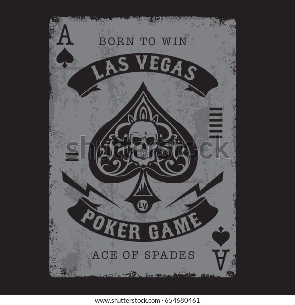 Ace of spades poker typography, tee shirt graphics,\
vectors, skull 