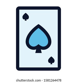 Ace of Spades. Simple Vector Color Icon.