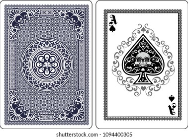 ace of spades with skull