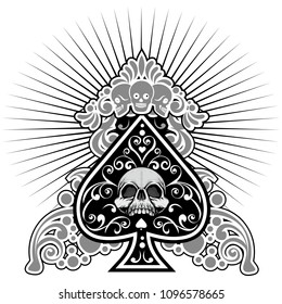 Ace Spades Skull Stock Vector (Royalty Free) 1096578665 | Shutterstock