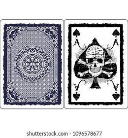 ace of spades with skull