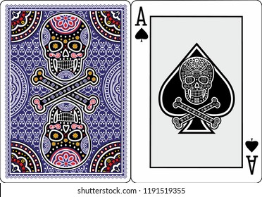 ace of spades with skull