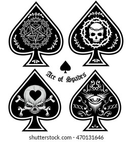 ace of spades with skull