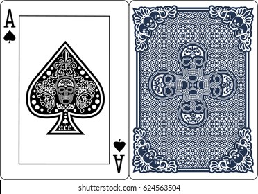 ace of spades with skull