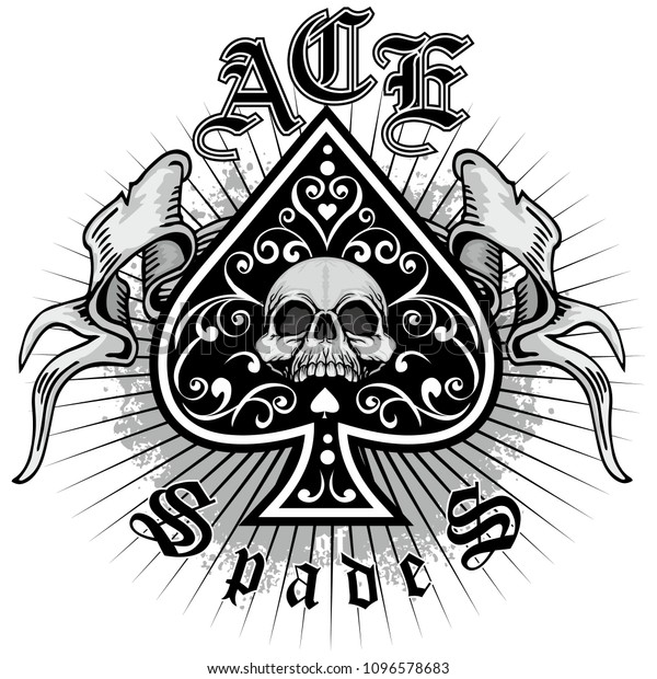 Ace Spades Skull Stock Vector (Royalty Free) 1096578683