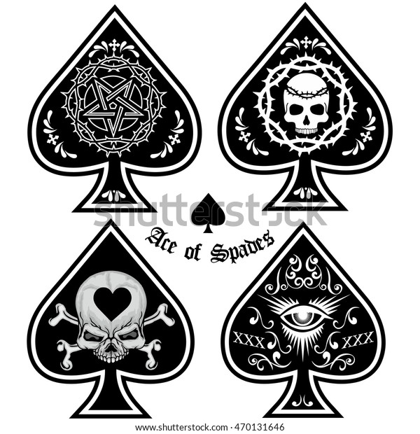 Ace Spades Skull Stock Vector (Royalty Free) 470131646