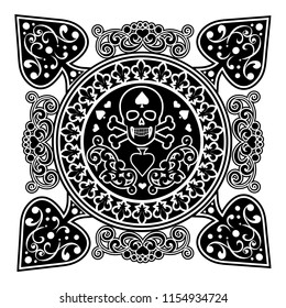 ace of spades with skull, grunge vintage design t shirts
