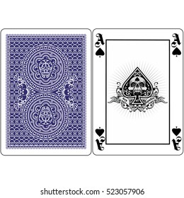 ace of spades with skulls