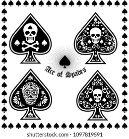 Set Ace Spades Skull Stock Vector (Royalty Free) 1594331323 | Shutterstock