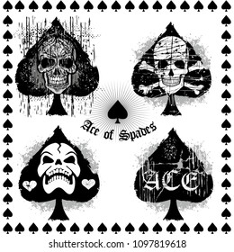 ace of spades with skull-sets