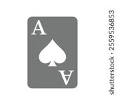 Ace of spades vector icon. Spade ace playing card.