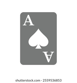 Ace of spades vector icon. Spade ace playing card.