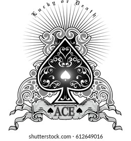 Ace Spades Gothic Vintage Stock Vector (Royalty Free) 509087083 ...