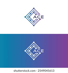 ícone de design do logotipo inicial da tecnologia ace, Digital, Tech business, logotipo da tecnologia ace, logotipo da tecnologia ace
