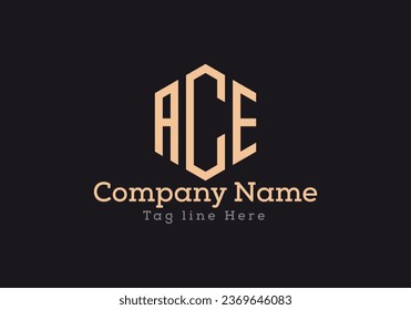 ACE triangle letter logo design with triangle shape. ACE triangle logo design monogram. ACE triangle vector logo template with Gold colour.