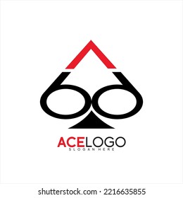Ace vector logo design with the concept of letter A and number 66.
