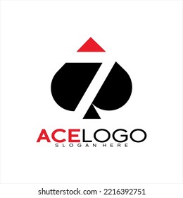 Ace vector logo design with number seven concept.