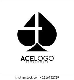 Ace vector logo design with number four concept.