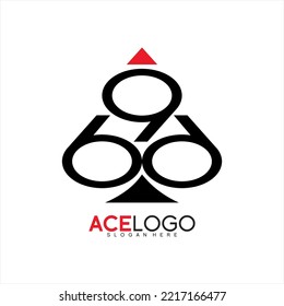Ace vector logo design with number concept " 696"