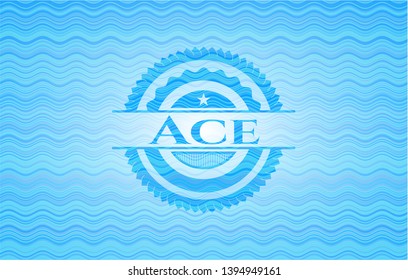 Ace water wave emblem. Vector Illustration. Detailed.