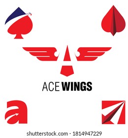 Ace Wings symbol vector set for aviation, team. or any other purpose