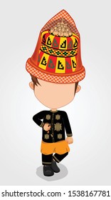 
Aceh characters with custom clothing in colors that are suitable for any project