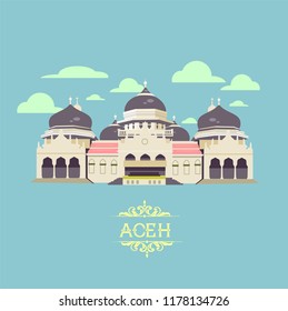 aceh mosque in indonesia svg