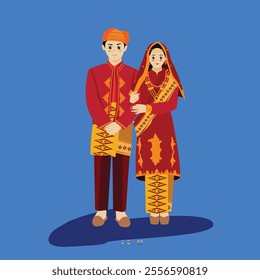 Aceh Sumatera Indonesian Traditional Wedding dress couple