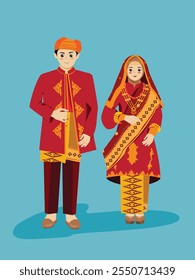 Casamento tradicional de Aceh de sumatera Indonésia com hijab