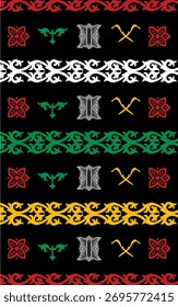 Acehnese batik motif. Acehnese traditional pattern with distinctive Acehnese colors. Vector illustration.