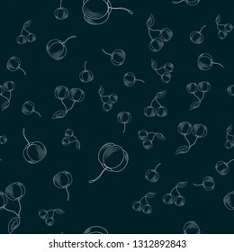 acerola berry vector seamless pattern of eco food