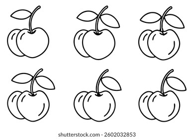 acerola cherry line art minimalist fruit sketch artwork.eps