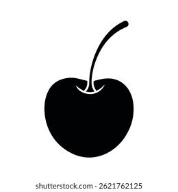 Acerola cherry silhouette icon on white background