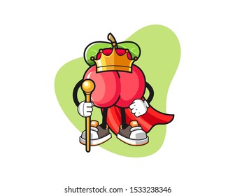 Acerola king mascot design vector. Cartoon character illustration for business, t shirt, sticker.