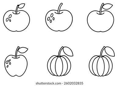 acerola line art illustration for natural healthy concepts.eps